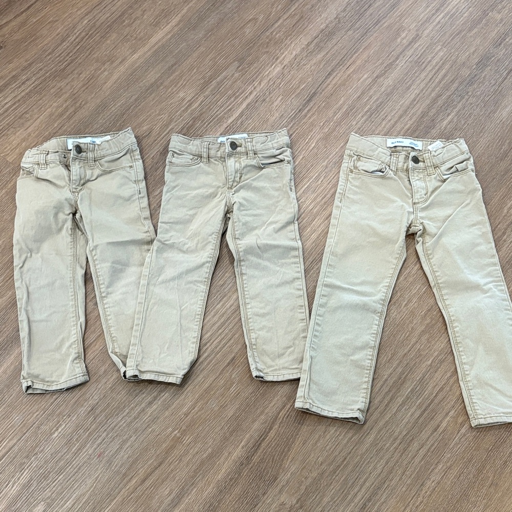 3 pairs! Old Navy Straight khakis